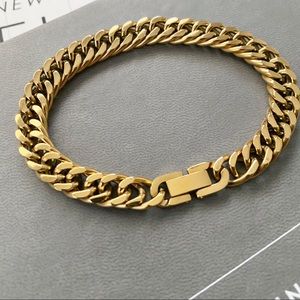 14k Gold Cuban Link Chain Bracelet